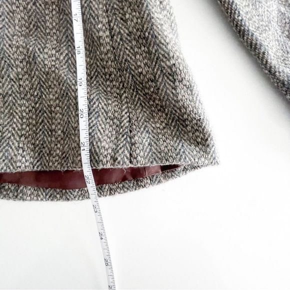 Vintage Baycrest Blazer Wool Silk Tan Gray Tweed Velvet Collar Women's 12 Jacket - Picture 7 of 7